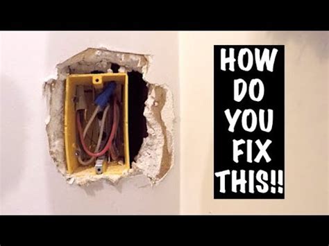 drywall hole cut too big for electrical box now what|electrical box cutout too big.